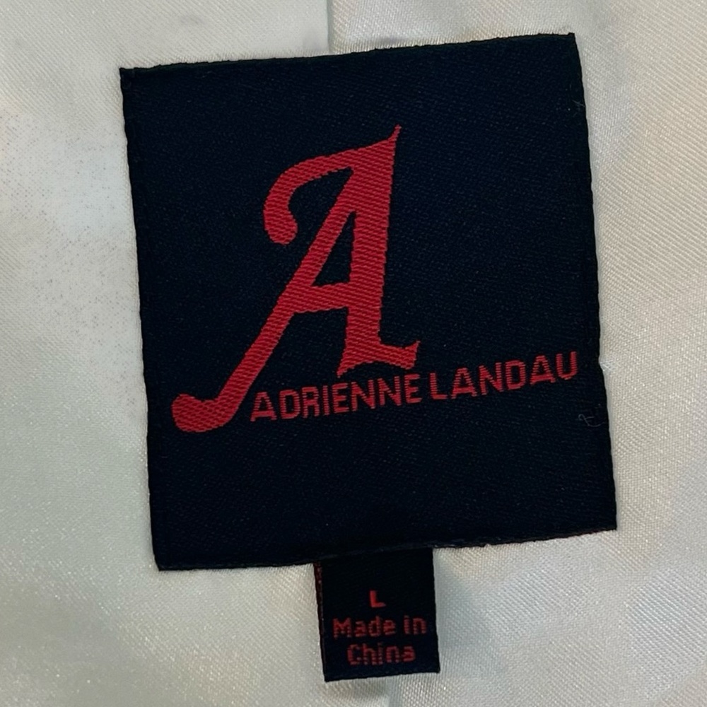 Adrienne Landau Shaggy White Faux Fur High Collar Vest - Picture 9 of 12